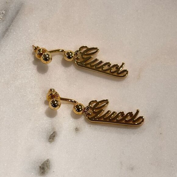 Gucci Script Earrings - Picture 2 of 2